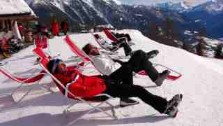 Sun-bathing above the ski slopes, Val di Sole, photography by jane gifford