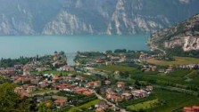 River Sarca joins Lake Garda, Al Forte Alto, Nago, photography by jane gifford