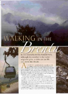 walking in the Brenta Dolomites, pdf of feature in Italy Magazine by jane gifford