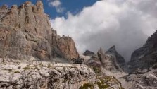 Italy, Trentino, , Rifugio Tuckett dwarved among the Brenta Dolomites, photography by jane gifford, italian gourmet travel, your exclusive photographic travel guide to Italy