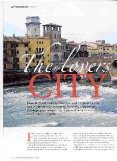 The Lovers' City, pdf of feature on verona in the italian magazine by jane gifford 