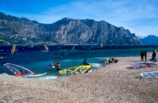 Windsurfing on Lake Garda near Malcesine, photography by jane gifford